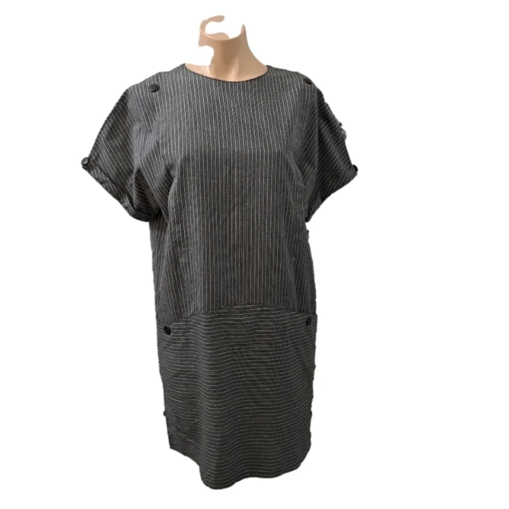 Unknown Brand Name Gray Striped Dress Women's Size (see Measurements)